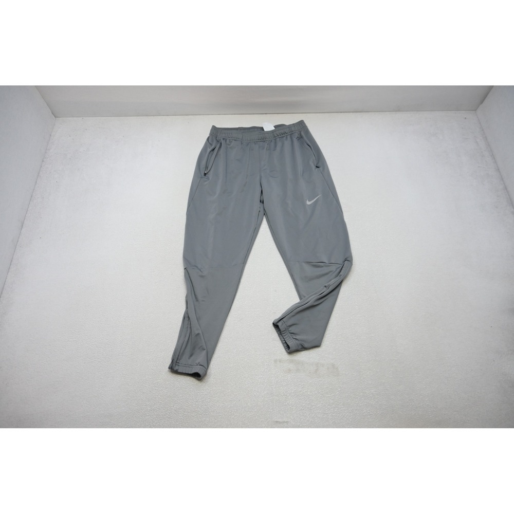 Nike Training Sweat Pants Mens Medium Grey Dri-FIT Ankle Zip Athletic Excellent
